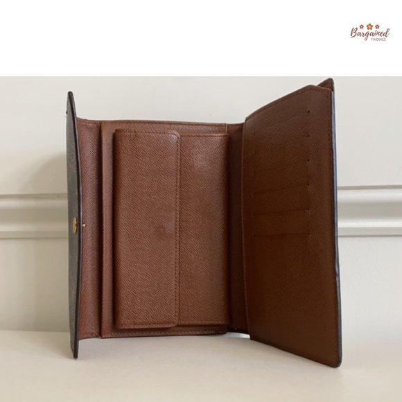 Authentic LOUIS VUITTON Brown Monogram Porte Tresor Etui Papiers Trifold Wallet - Picture 11 of 13